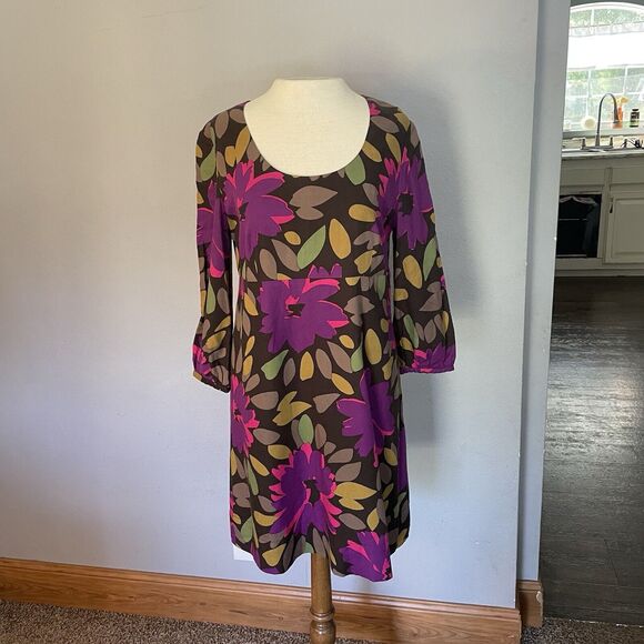 Boden Dress 10R Retro Floral Babydoll Empire Waist Boho 70s Hippie Peasant EUC - Picture 2 of 13